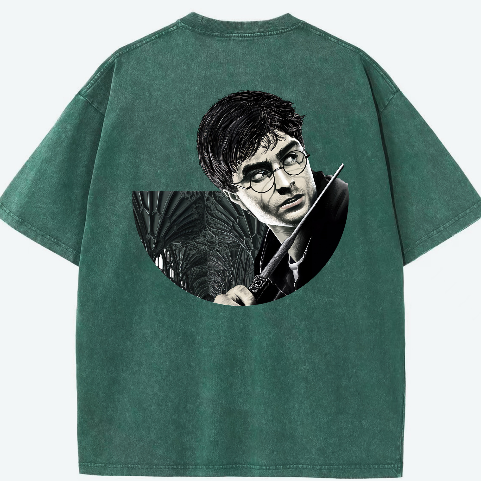 （画像用） Harry Potter ハリー・ポッターシリーズ 綿100% ヴィンテージ風 半袖Tシャツ（背面プリント）